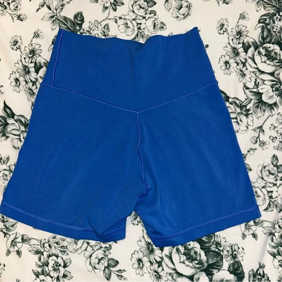 Aerie Blue Cross Waist Spandex Shorts - Picture 2 of 4